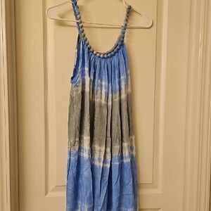 Blue and Gray Maxi Dress